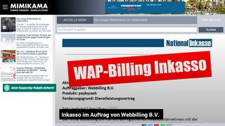 
                            9. Inkasso im Auftrag von Webbilling B.V. • mimikama