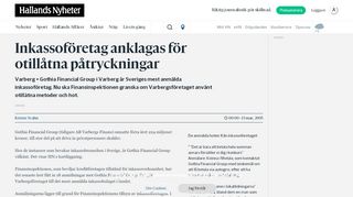 
                            10. Inkassoföretag anklagas för otillåtna påtryckningar | Hallands Nyheter ...