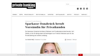 
                            13. Inklusive Private Banking: Sparkasse Osnabrück beruft Vorständin für ...