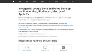 
                            5. Inloggen bij de App Store en iTunes Store op uw ... - Apple Support