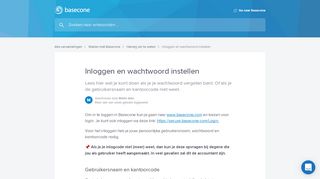 
                            3. Inloggen en wachtwoord instellen | Basecone Support Knowledge Base