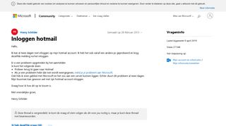 
                            2. Inloggen hotmail - Microsoft Community