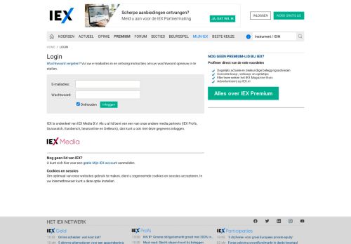 
                            1. Inloggen - IEX.nl