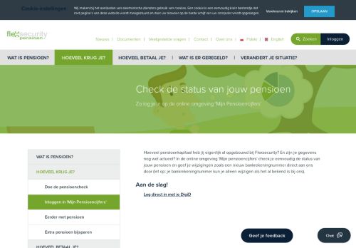 
                            9. Inloggen in 'Mijn pensioencijfers' - Flexsecurity pensioen