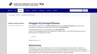 
                            3. Inloggen Insinger Gilissen - Total Investment Services