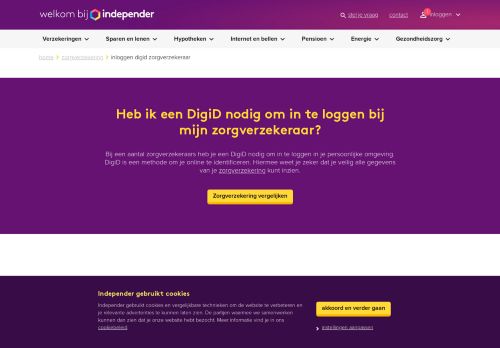 
                            8. Inloggen met DigiD bij zorgverzekeraar - Independer