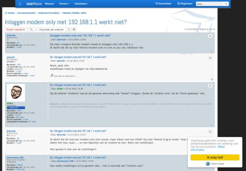 
                            6. Inloggen modem only met 192.168.1.1 werkt niet? - Userbase