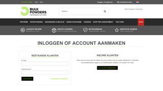 
                            3. Inloggen of registreren - BULK POWDERS