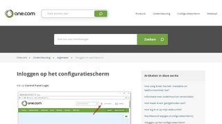 
                            2. Inloggen op het configuratiescherm – Ondersteuning | One.com