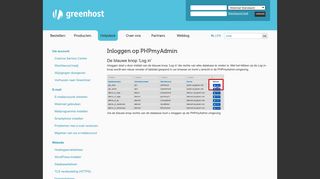 
                            6. Inloggen op PHPmyAdmin | Greenhost