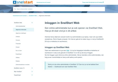 
                            5. Inloggen op SnelStart Web - SnelStart KennisPlein