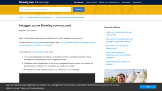 
                            2. Inloggen op uw Booking.com-account – Hulppagina - Booking.com