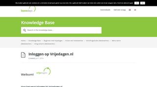 
                            1. Inloggen op Vrijedagen.nl – Vrijedagen Support