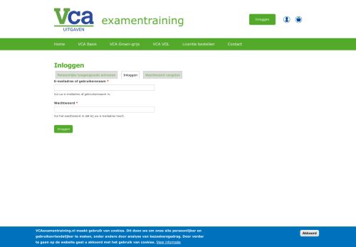 
                            12. Inloggen | VCA examentraining
