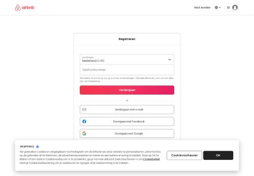 
                            3. Inloggen/Aanmelden bij Airbnb