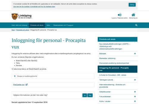
                            8. Inloggning för personal - Procapita vux - linkoping.se