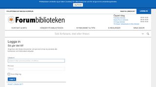 
                            1. Inloggning - Forumbiblioteken i Nacka - Nacka Forum bibliotek