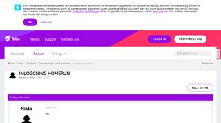 
                            2. Inloggning homerun - Tekniska frågor (mobilt bredband) - Telias forum