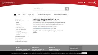 
                            7. Inloggning misslyckades | Studentlitteratur