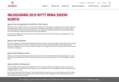 
                            12. Inloggning och nytt Mina Sidor-konto | Verisure