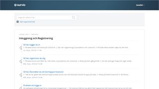
                            4. Inloggning och Registrering : Survio - Survio.com