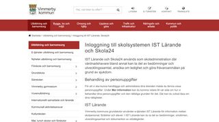 
                            10. Inloggning till IST Lärande, Skola24 - Vimmerby kommun