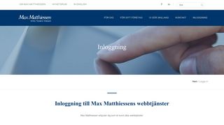 
                            1. Inloggning till Max Matthiessens webbtjänster