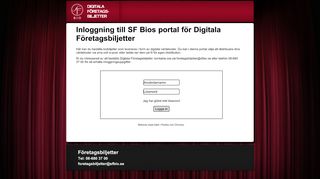 
                            6. Inloggning till SF Bios portal för Digitala Företagsbiljetter