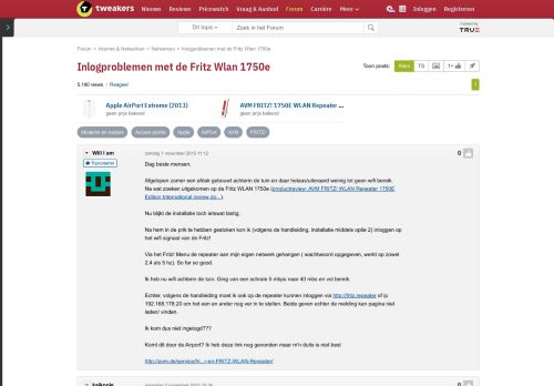 
                            4. Inlogproblemen met de Fritz Wlan 1750e - Netwerken - GoT