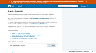 
                            2. InMail - Übersicht | LinkedIn Hilfe