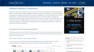 
                            10. InMotion Hosting to InterServer - Interserver Tips