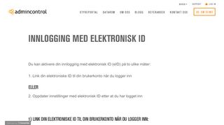 
                            2. Innlogging med elektronisk ID - Admincontrol