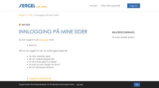 
                            1. Innlogging på Mine Sider - Sergel Norge