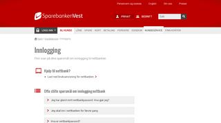 
                            2. Innlogging | Sparebanken Vest