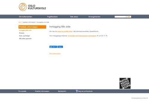 
                            6. Innlogging SpeedAdmin | Oslo kulturskole