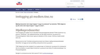 
                            2. Innlogging - TINE Medlem