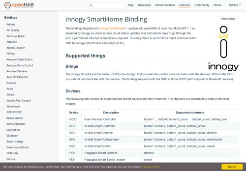 
                            8. innogy SmartHome - Bindings | openHAB