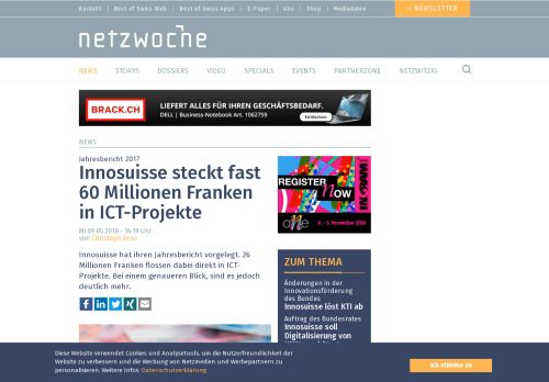 
                            10. Innosuisse steckt fast 60 Millionen Franken in ICT-Projekte | Netzwoche