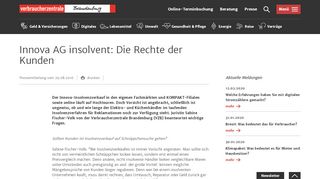 
                            2. Innova AG insolvent: Die Rechte der Kunden | Verbraucherzentrale ...