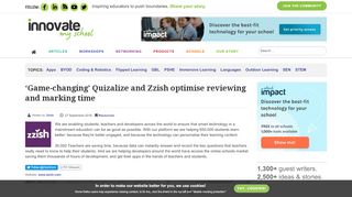 
                            8. Innovate My School - 'Game-changing' Quizalize and Zzish optimise ...