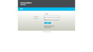 
                            4. Innovation Group IGF : Login