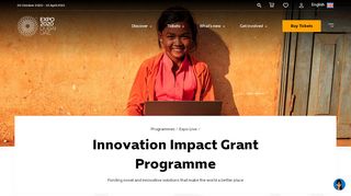 
                            13. Innovation Impact Grant Programme - Expo 2020 Dubai