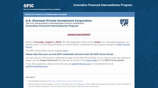 
                            2. Innovative Financial Intermediaries Program