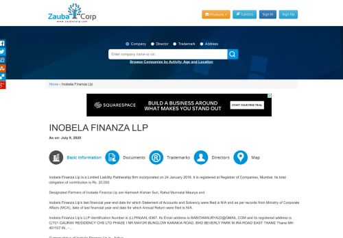 
                            7. INOBELA FINANZA LLP - Company, directors and ... - Zauba Corp