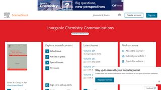 
                            11. Inorganic Chemistry Communications | ScienceDirect.com