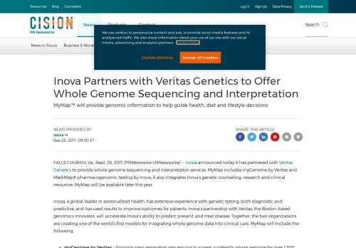 
                            13. Inova Partners with Veritas Genetics to Offer Whole Genome ...