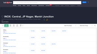 
                            6. INOX: Central, JP Nagar, Mantri Junction | Movie Showtimes Near You ...