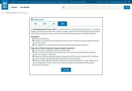 
                            2. INPS - Autenticazione