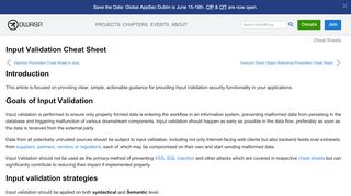 
                            9. Input Validation Cheat Sheet - OWASP