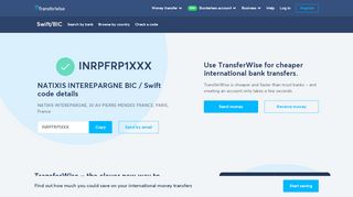 
                            8. INRPFRP1XXX BIC / SWIFT Code - Natixis Interepargne France ...